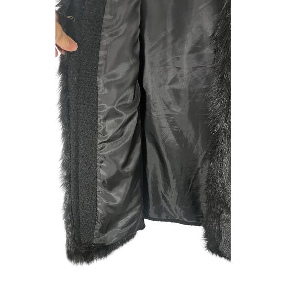 Weatherproof Faux Fur Vest XL Black Front Hook Sweater Mob Wife Sweater Exotic - Picture 3 of 13